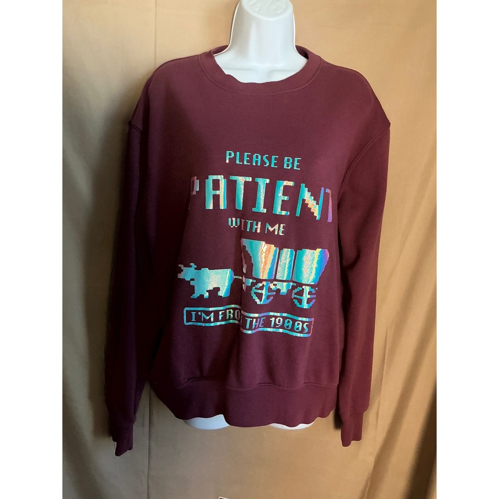 Goodfellow & Co Sweatshirt Mens Large Burgundy Excellent 80s Retro Graphic